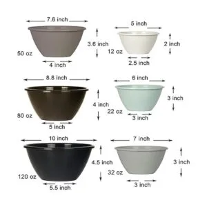 Youngever Paquete de 6 cuencos grandes de plástico para_2