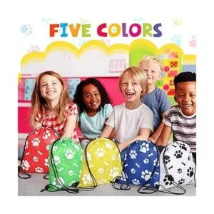 20 bolsas con cordón con estampado de patas_6