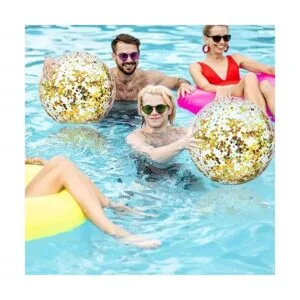 10 bolas inflables de playa con purpurina para piscina_2