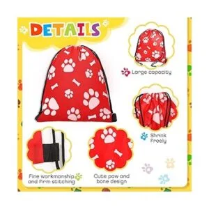 20 bolsas con cordón con estampado de patas_3