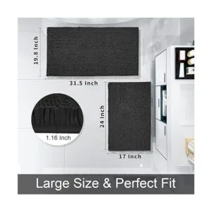 Yimobra Juego de alfombras de baño de 2 piezas tapete de_5