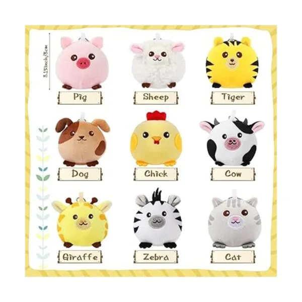 9 piezas de mini animales de peluche de granja animales_3