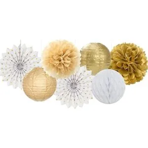 Serpentinas decorativas de fiesta de oro blanco 14_4