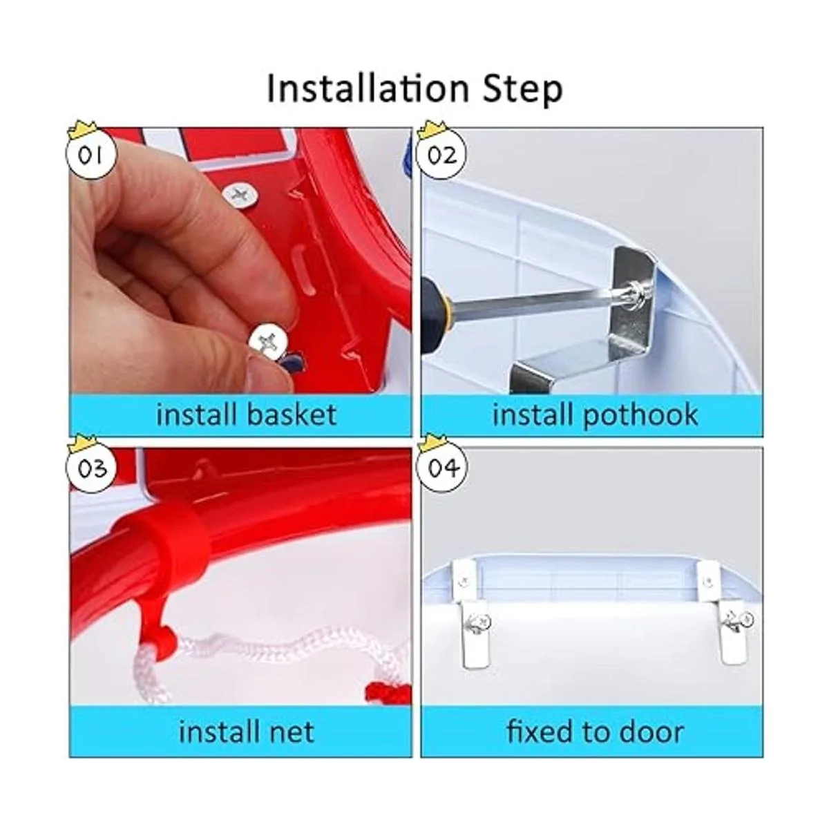 Dilabnba Aro de baloncesto sobre la puerta con 3 pequeñas_4