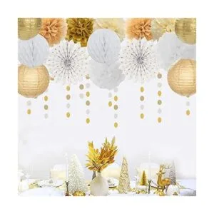 Serpentinas decorativas de fiesta de oro blanco 14_3