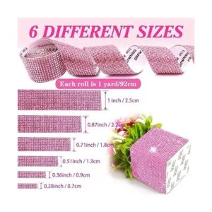 6 rollos de cinta autoadhesiva de diamantes de imitación_2