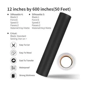 Vinilo permanente negro mate para Cricut Lya Vinyl negro_3