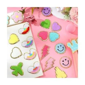 52 parches de felpilla autoadhesivos coloridos y lindos_4