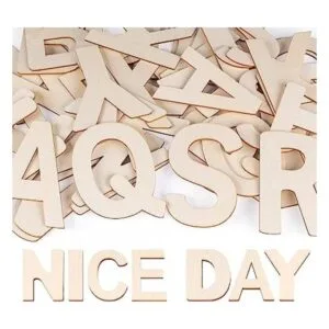 ilauke Letras de madera de 5 pulgadas 52 letras del_1