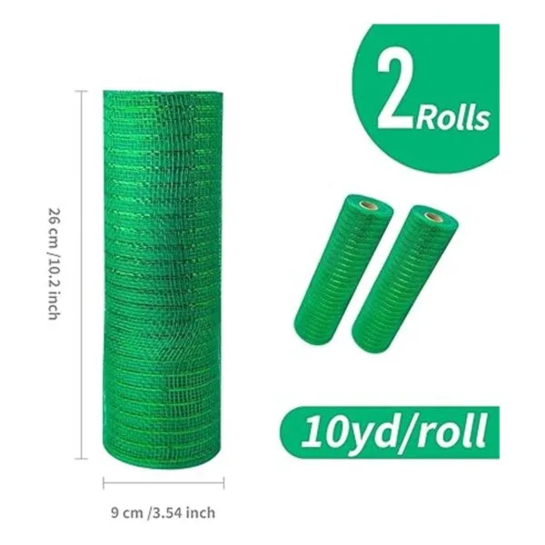 2 rollos de malla decorativa verde esmeralda con malla_5