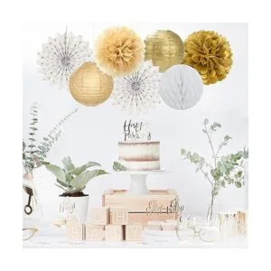 Serpentinas decorativas de fiesta de oro blanco 14_2