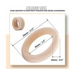 Paquete de 100 anillos de madera natural sin terminar de_2