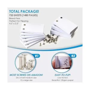 Papel de libro abatible en blanco con agujeros 720 hojas_2