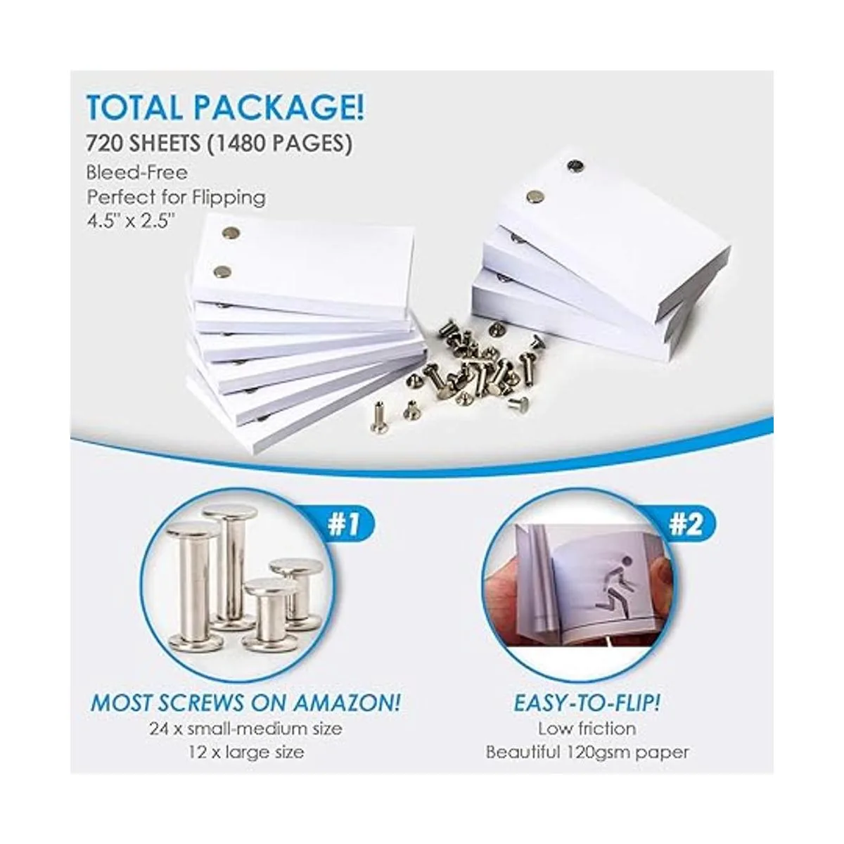 Papel de libro abatible en blanco con agujeros 720 hojas_2