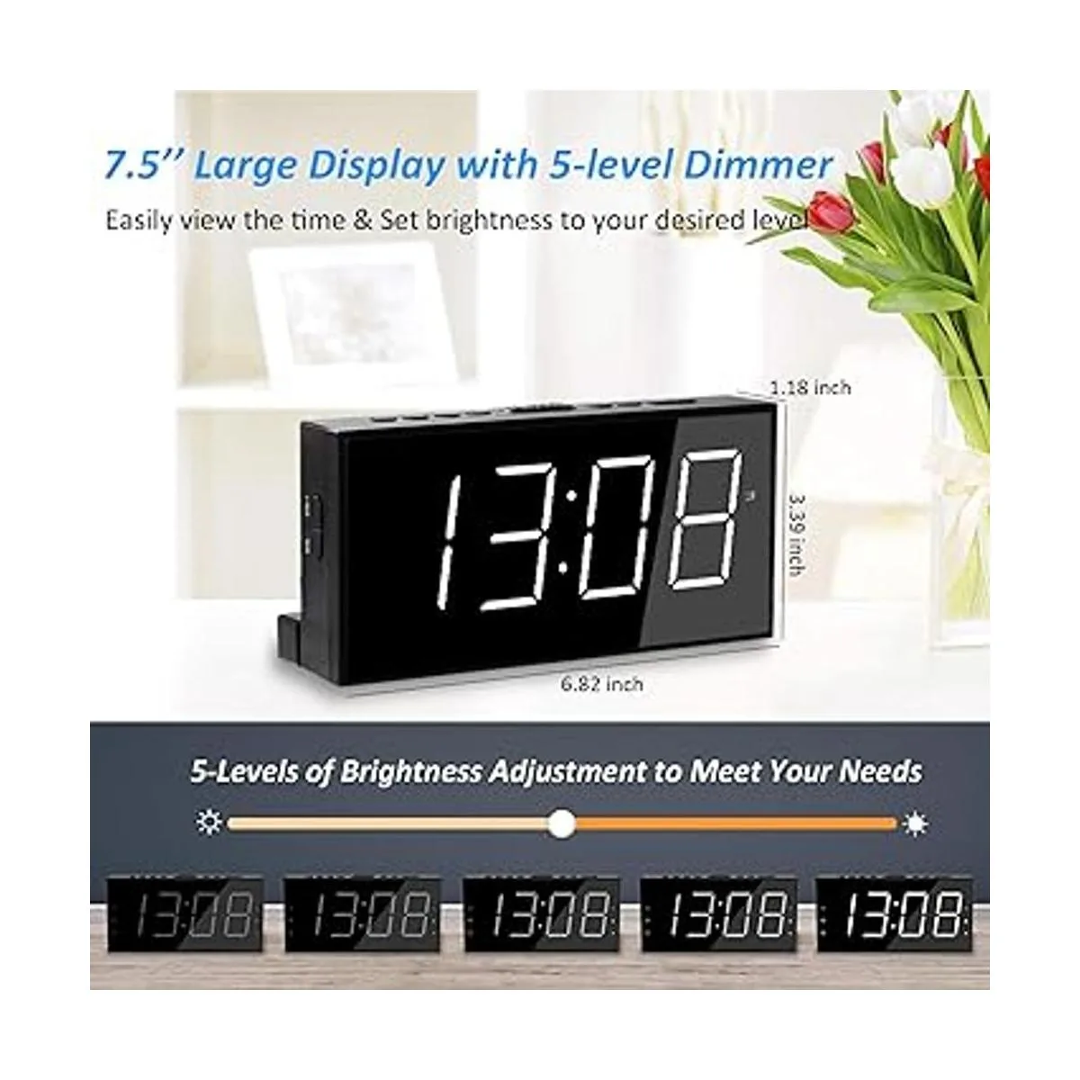 Reloj despertador súper fuerte con agitador de cama para_3