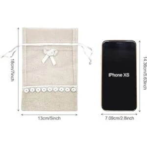 SumDirect 20 bolsas de arpillera con cordón rosa de 5 x 7_2