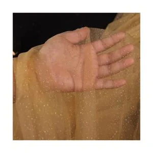 HAVII Rollos de tela de tul con purpurina dorada de 60 x 8_2