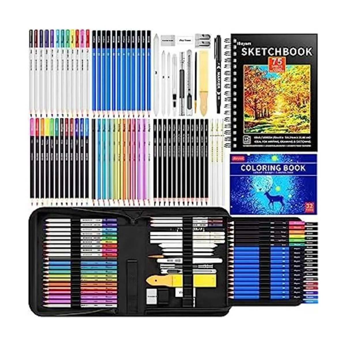 iBayam Paquete de 78 juegos de dibujo suministros de arte_1