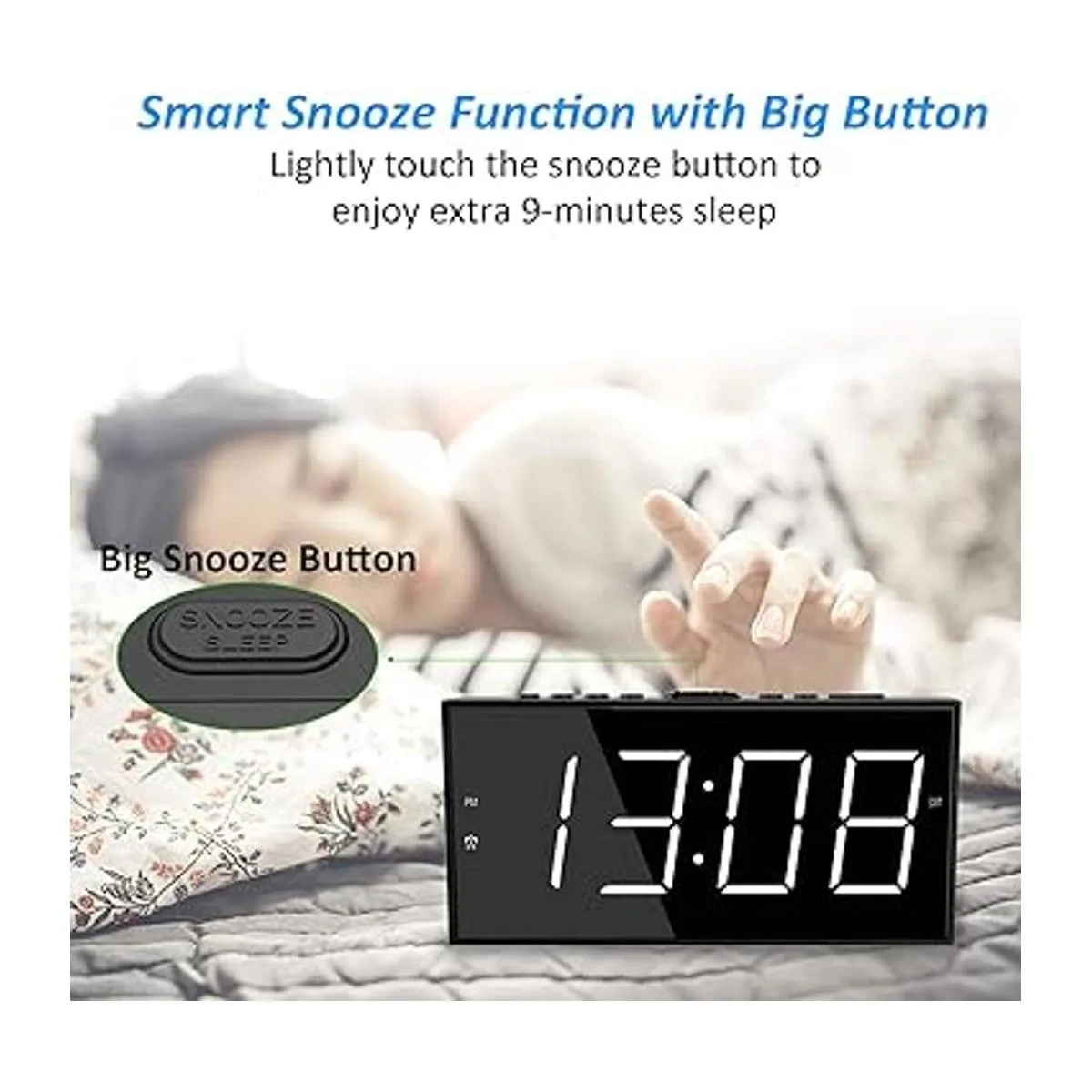 Reloj despertador súper fuerte con agitador de cama para_5