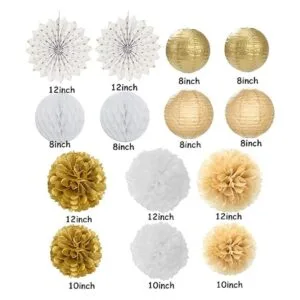 Serpentinas decorativas de fiesta de oro blanco 14_5