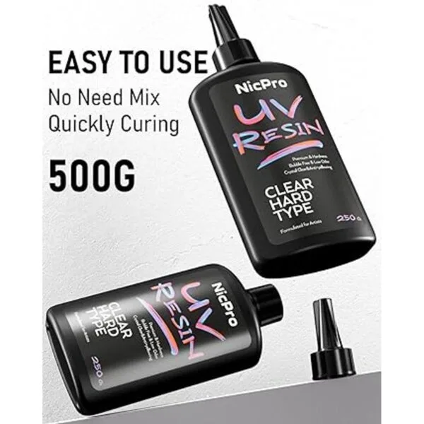 Nicpro Resina UV de 17.64 oz 2 piezas de resina epoxi UV_7