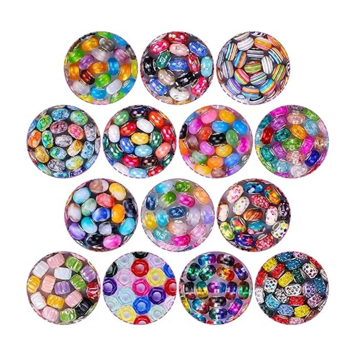 Surtido de cuentas espaciadoras europeas de agujeros_2