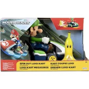 SUPER MARIO Spin Out Mariokart Vehículo Luigi Racer de_6