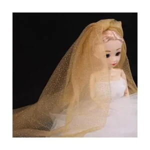 HAVII Rollos de tela de tul con purpurina dorada de 60 x 8_6