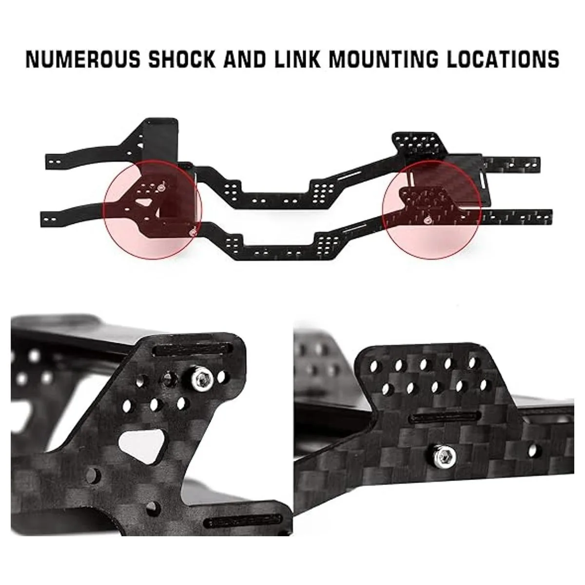 INJORA Kit de chasis de fibra de carbono bajo centro de_3