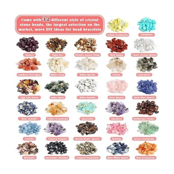 Cuentas de piedra de cristal de 32 colores para hacer_2