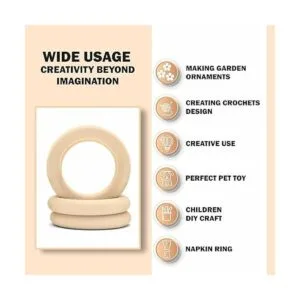 Paquete de 100 anillos de madera natural sin terminar de_3
