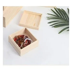 LONG TAO 4 cajas cuadradas de madera de 3.9 x 3.9 x 3.1_3