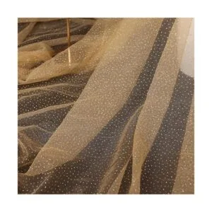 HAVII Rollos de tela de tul con purpurina dorada de 60 x 8_3