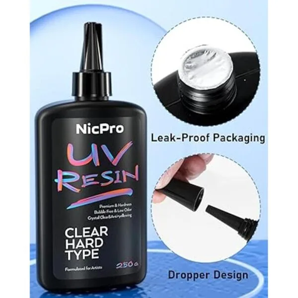 Nicpro Resina UV de 17.64 oz 2 piezas de resina epoxi UV_4