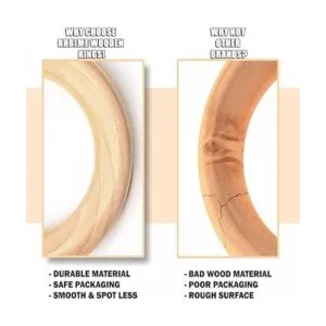 Paquete de 100 anillos de madera natural sin terminar de_4