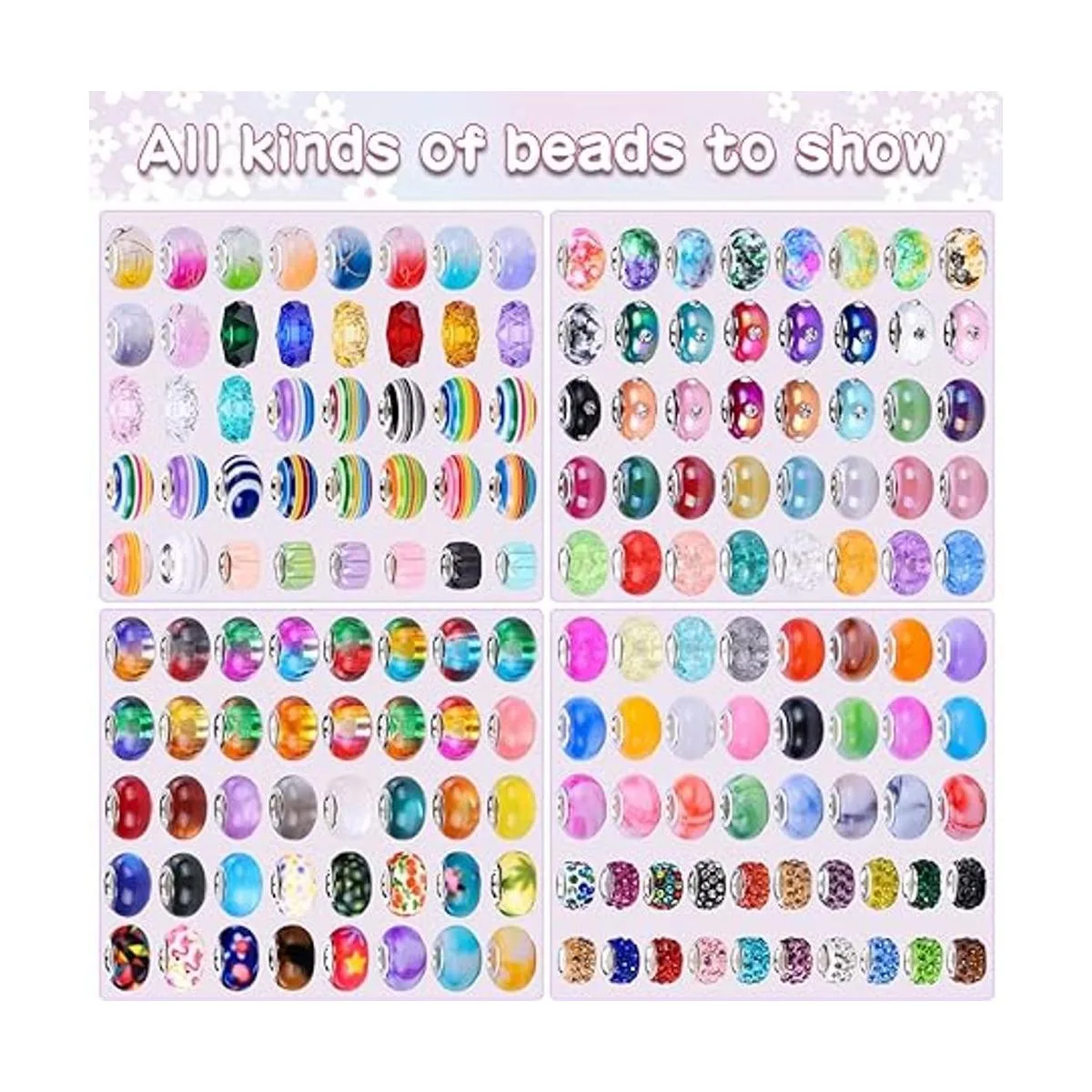 Surtido de cuentas espaciadoras europeas de agujeros_3