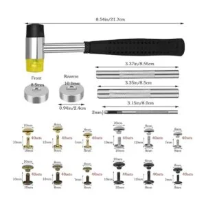 TLKKUE 480 Set Leather Rivets Kit 4 Colors Double Cap_2