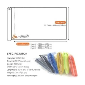 emma kites Tela de nailon Ripstop roja 40 denier pieza_3