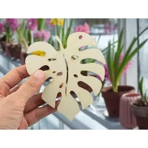 SummerRay 20 hojas de Monstera de madera corte láser_4