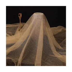 HAVII Rollos de tela de tul con purpurina dorada de 60 x 8_4