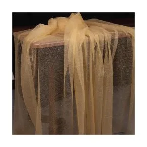 HAVII Rollos de tela de tul con purpurina dorada de 60 x 8_5