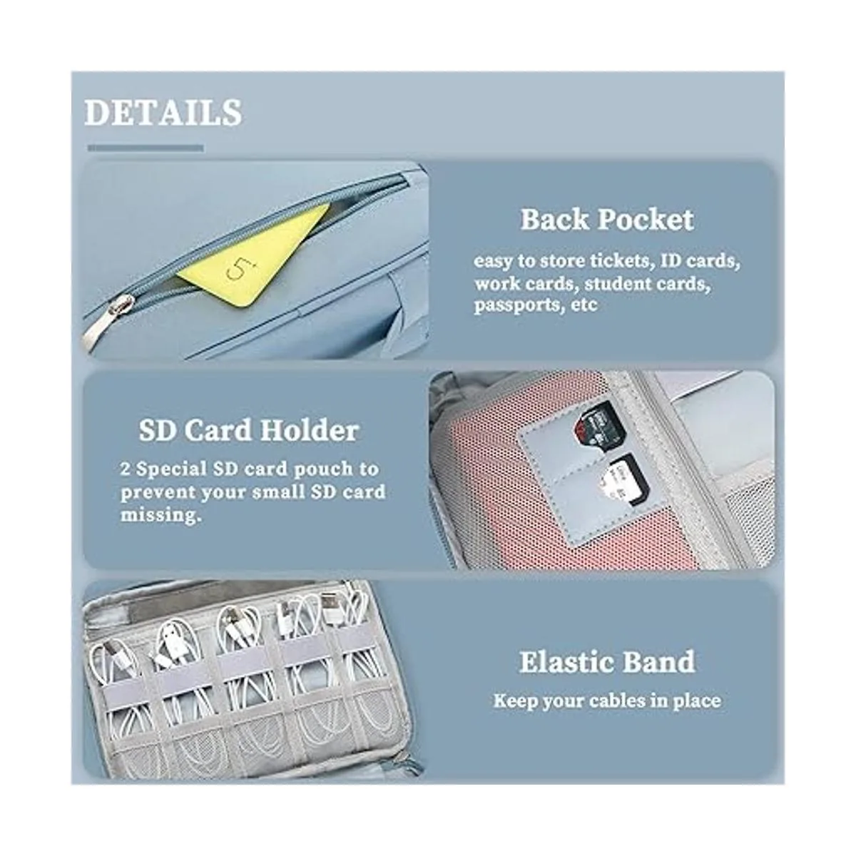 Lanola Bolsa organizadora de cables de viaje funda de_5