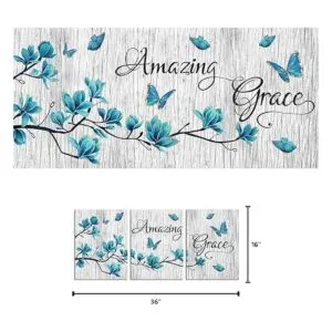 Welmeco 3 piezas de flores de magnolia azul turquesa_5