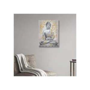 Lienzo de Buda con lámina dorada estampado texturizado de_4