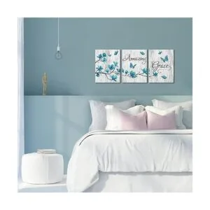 Welmeco 3 piezas de flores de magnolia azul turquesa_4