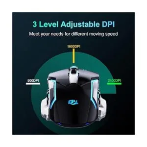 QELIROKY Nuevo mouse inalámbrico recargable de 2.4 G para_7