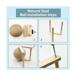 Fhiny Rabbit Scratch Toy Natural Solid Wood Sisal_6