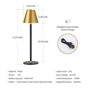 Lámpara de mesa LED moderna sin cable lámpara de_2