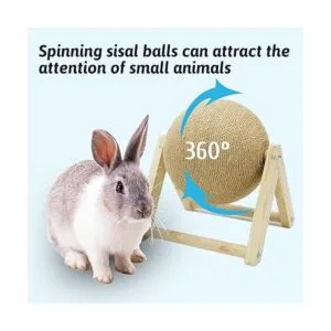 Fhiny Rabbit Scratch Toy Natural Solid Wood Sisal_4