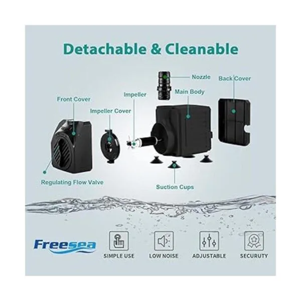 FREESEA Bomba de fuente sumergible para acuario bombas de_5